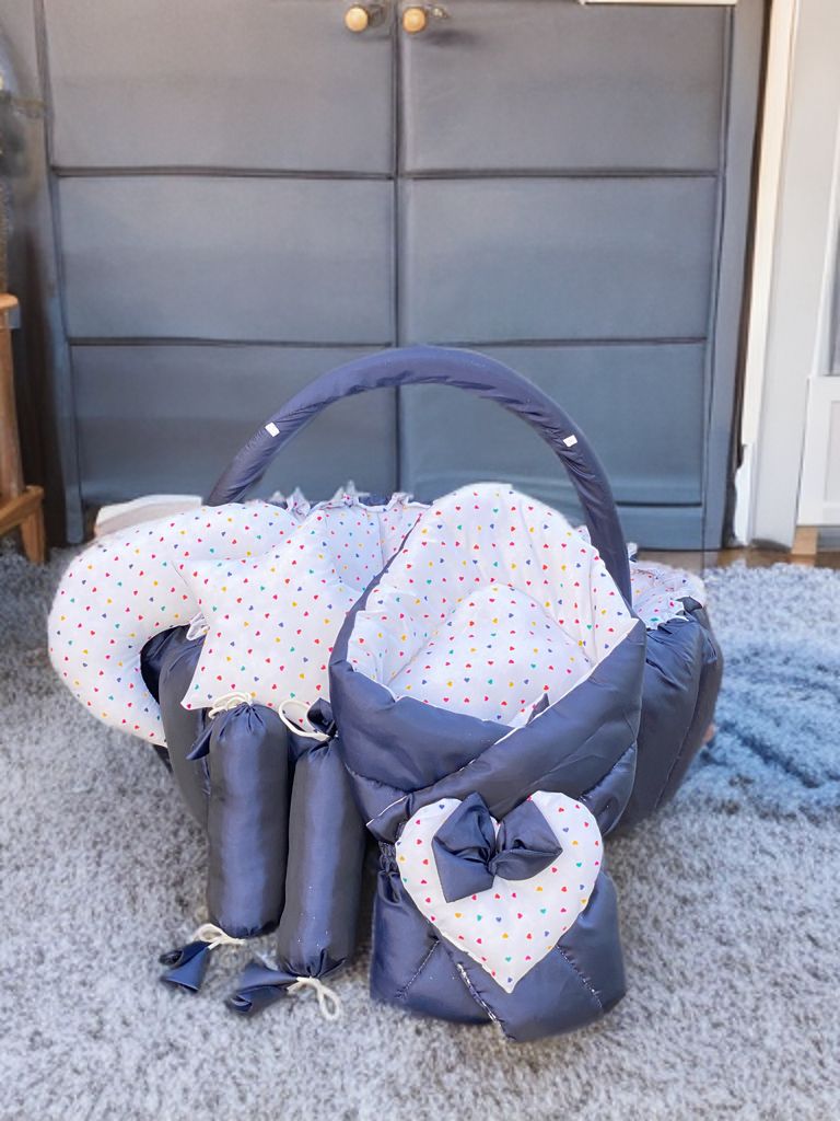 7 Piece Glitter Fabric Baby Nest Set – Soft & Stylish Comfort | Me & MoM – 30% Off