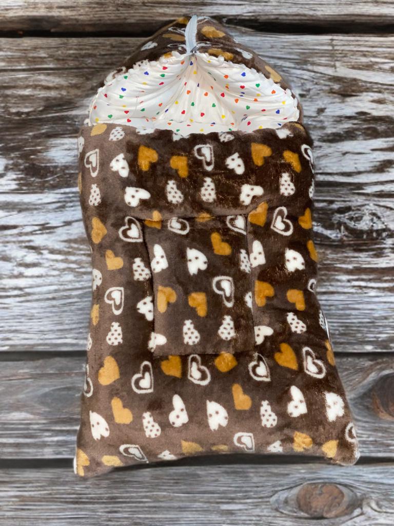 Me & Mom – BlueHearts Velvet Baby Carry Nest | Soft, Warm & Adorable Design